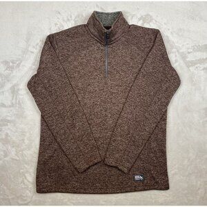 Eddie Bauer Mens Brown 1/4 Quarter-Zip Pullover Sweater Size M 100% Polyester